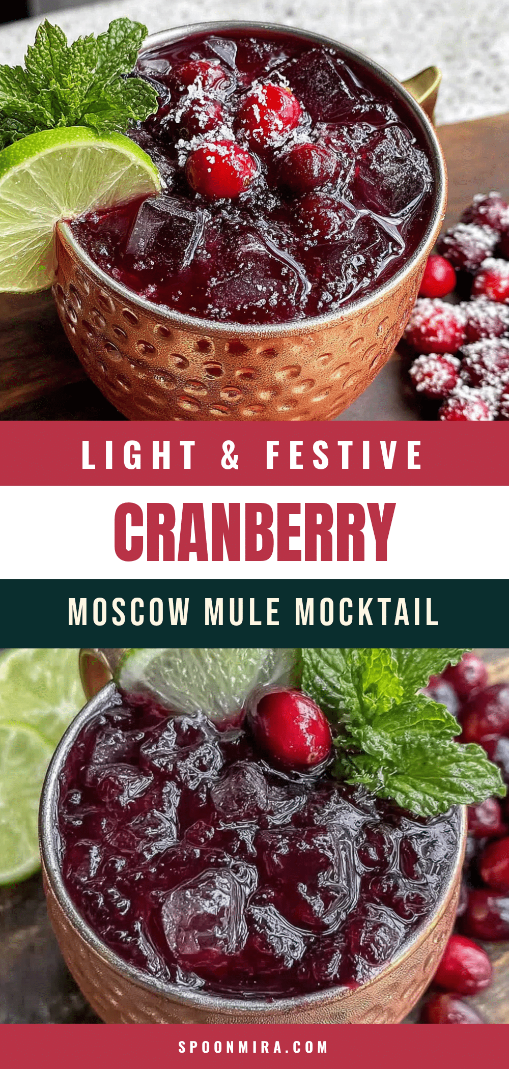 Cranberry Moscow Mule Mocktail recipe